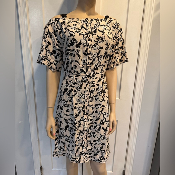 Proenza Schouler Scribble-Rose Crisscross Back Dress - Picture 3 of 15